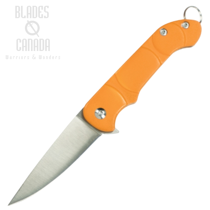 OKC Navigator Flipper Folding Knife, Orange Handle, Keyring, 8900