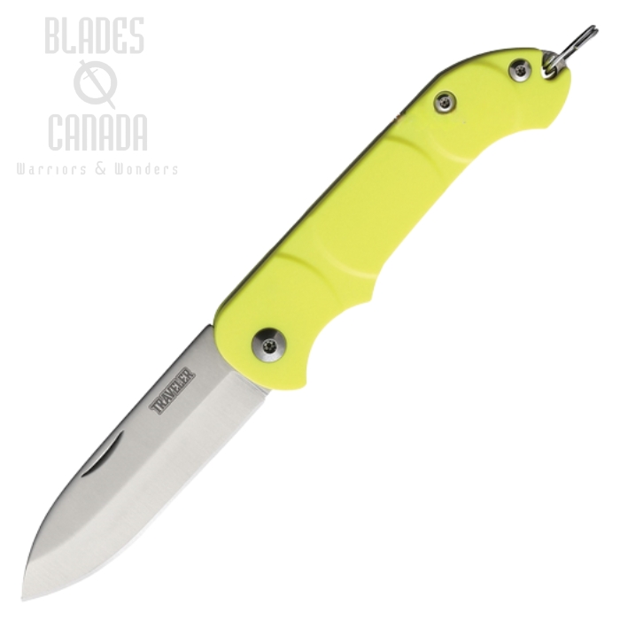 OKC Traveller Slipjoint Folding Knife, Stainless Steel, Yellow Handle, 8901YEL
