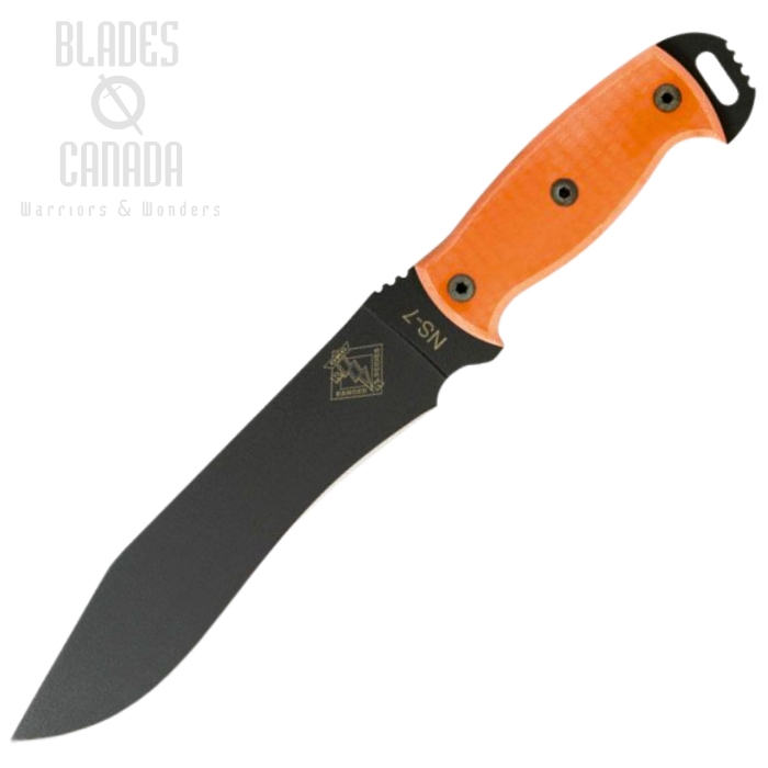 OKC Night Stalker 7 Fixed Blade Knife, 1095HC Black, G10 Orange, 9421OM