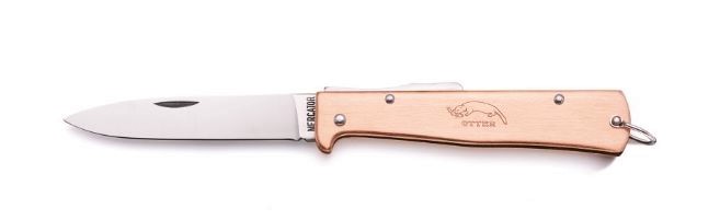 Otter-Messer Mercator Folding Knife, Stainless Steel, Copper Handle, 10626R - Click Image to Close