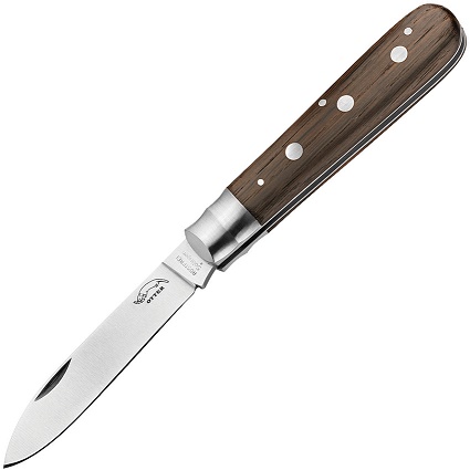 Otter-Messer Three Rivet Folding Knife, Carbon Steel, Smoked Oak, 169