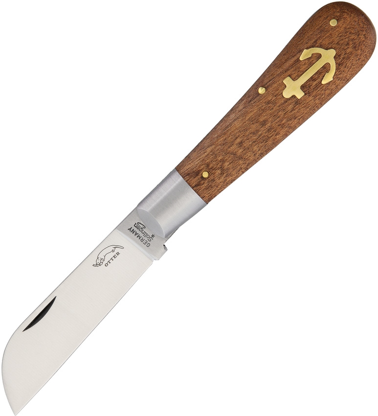 Otter-Messer Large Anchor Slipjoint Folding Knife, C70 Carbon, Sapeli Wood, 173 - Click Image to Close