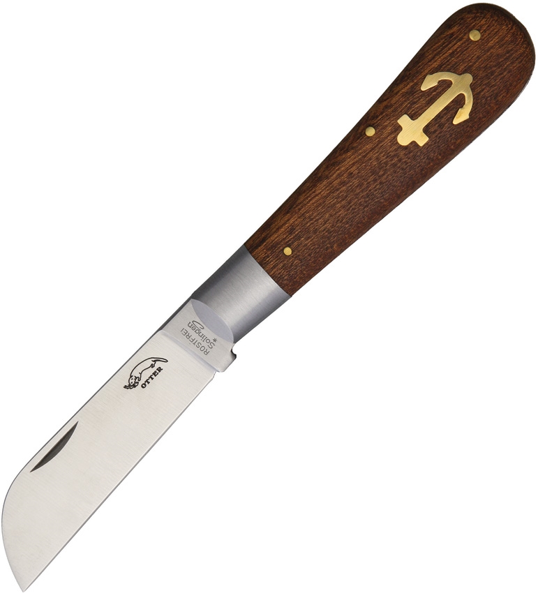 Otter-Messer Large Anchor Slipjoint Folding Knife, Stainless, Sapeli Wood, 173R - Click Image to Close