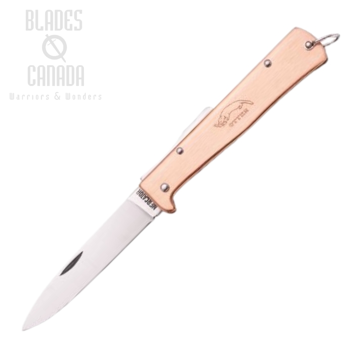 Otter-Messer Mercator Folding Knife, Carbon Steel, Copper Handle, 10626