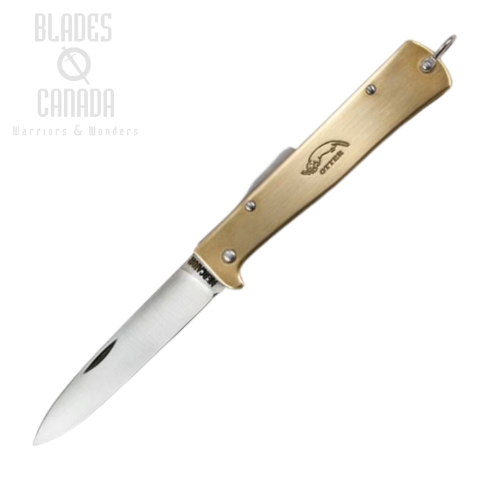 Otter-Messer Mercator Folding Knife, Stainless Steel, Brass Handle, 10726R