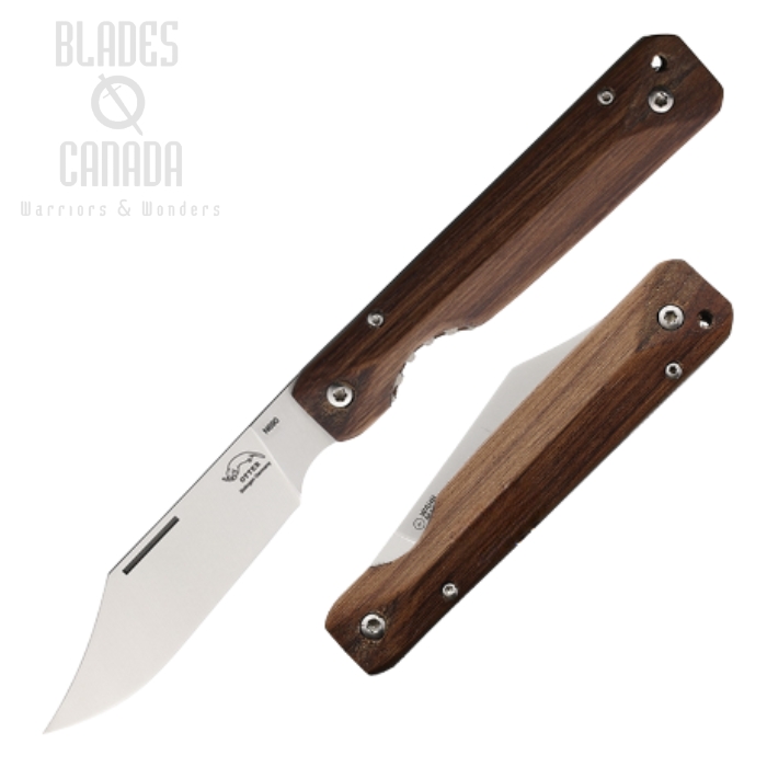 Otter-Messer Rhino Folding Knife, N690 Satin, Wood Handle, 1531