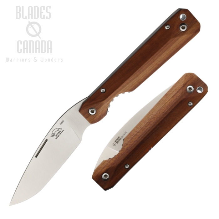 Otter-Messer Beluga Folding Knife, N690 Satin, Plumwood, 1533