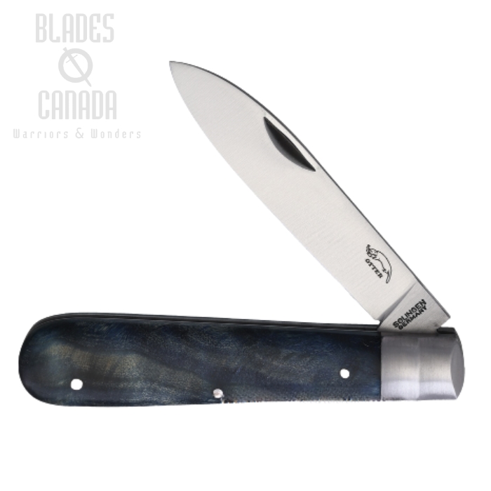 Otter-Messer Draco Slipjoint Folding Knife, Carbon Satin, Blue Wood, 161STABL