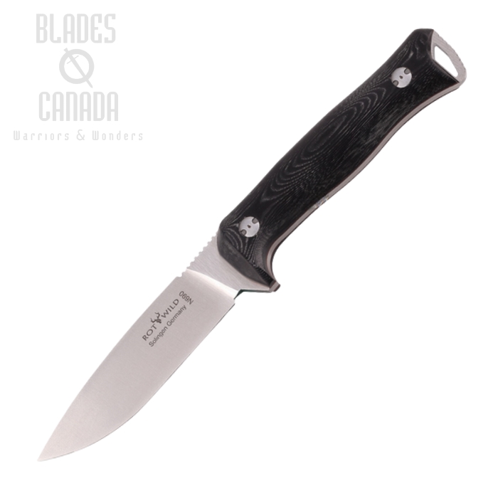Otter-Messer Rotwild Sperber Fixed Blade Knife, N690, Micarta Black, R03BMI