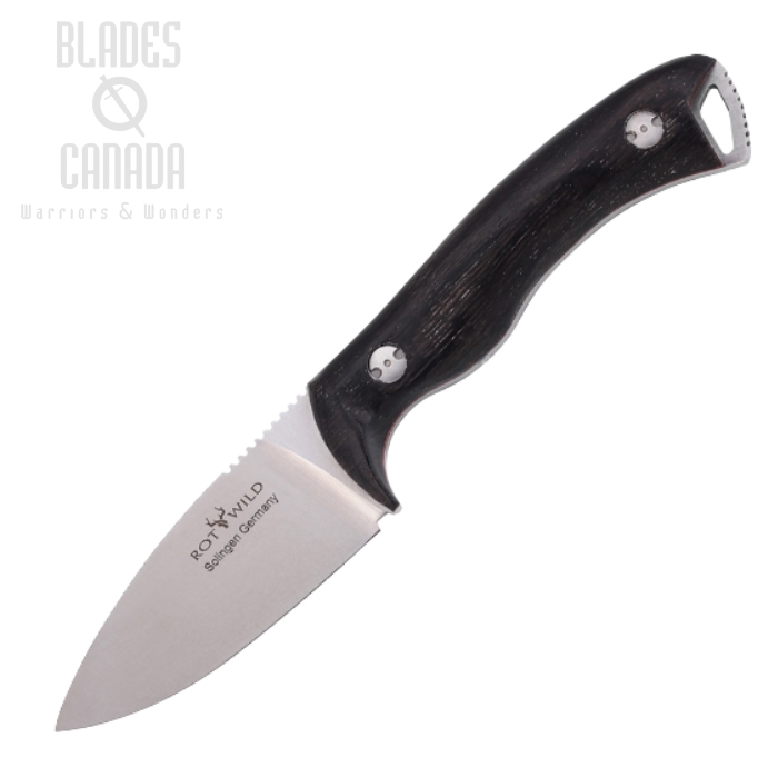 Otter-Messer Rotwild Milan Fixed Blade Knife, N690, Bog Oak, R04BME