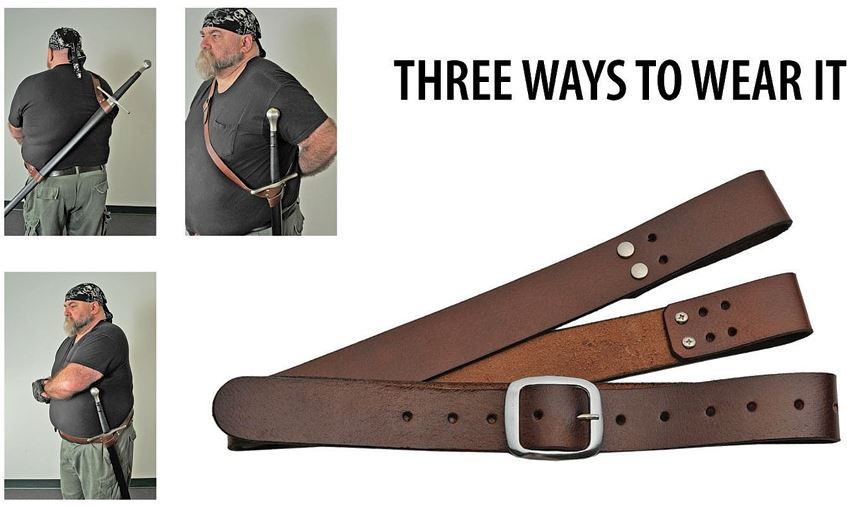 Multi-Carry Sword Belt - Brown - Click Image to Close