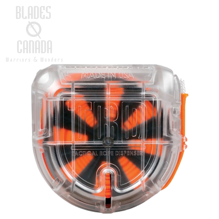 Atwood Rope TRD Tactical Rope Dispenser - Clear, Orange Paracord