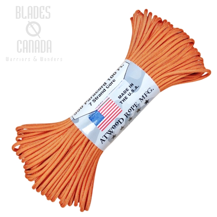 550 Paracord, 100Ft. - Burnt Orange - RG1084H