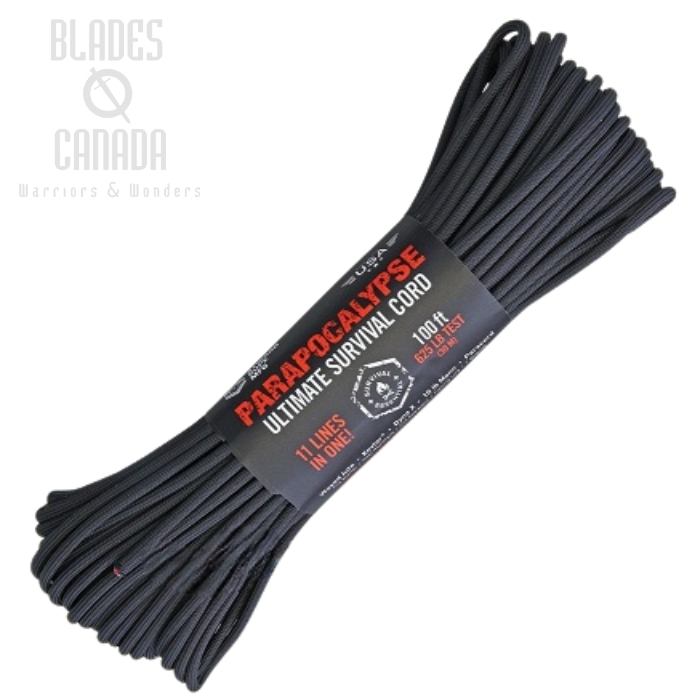 Atwood Rope Parapocalypse Ultimate Survival Cord 100ft - Black, RG1294H