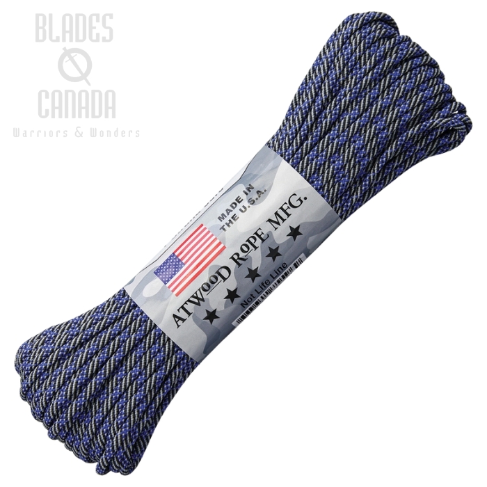 550 Paracord, 100Ft. - Thin Blue Line