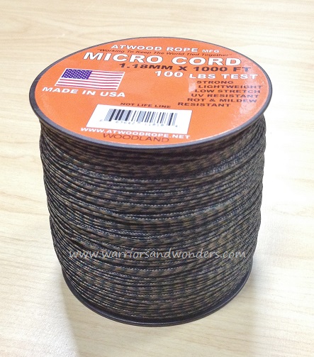 Micro Cord 100 lb, 1000 Ft. Spool - Woodland Camo