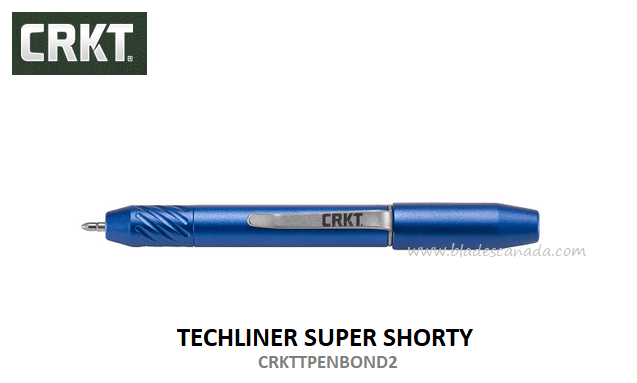 CRKT Techliner Super Shorty Pen, Aluminum Blue, CRKTTPENBOND2 - Click Image to Close