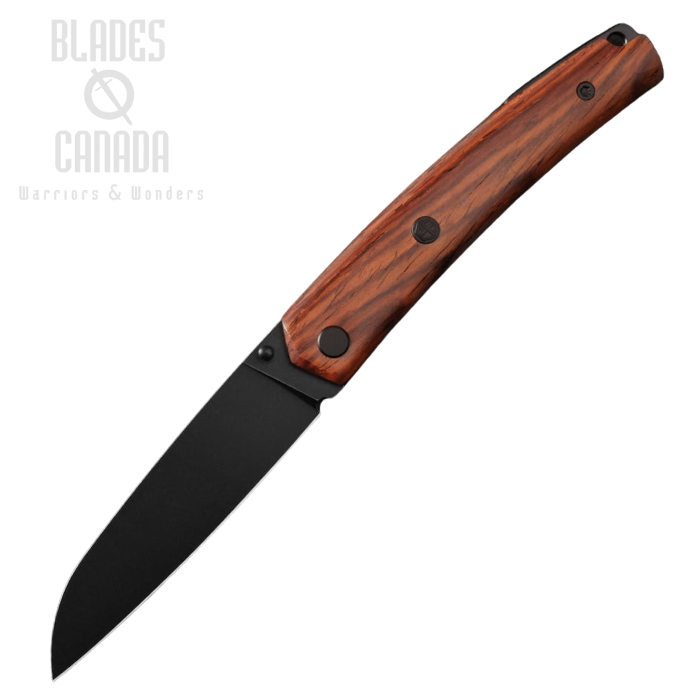 (image for) Petrified Fish Patte V2 Folding Knife, 14C28N Black SW, Cocobolo Wood, PF719COWODW