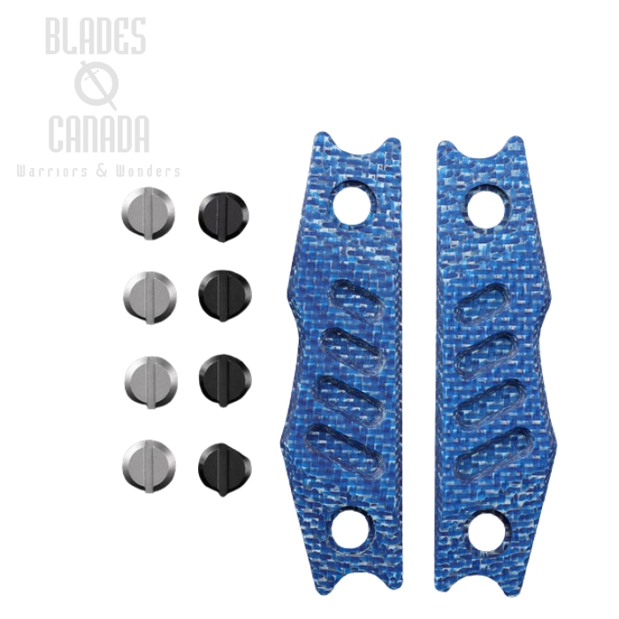 (image for) Petrified Fish Scale Overlay for PFE18 Bison L, Carbon Fiber Blue, PFE18BCOL