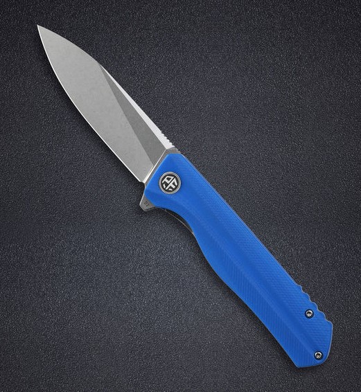 Petrified Fish Forward Folding Knife, D2 SW Blade, G10 Blue, 818BW