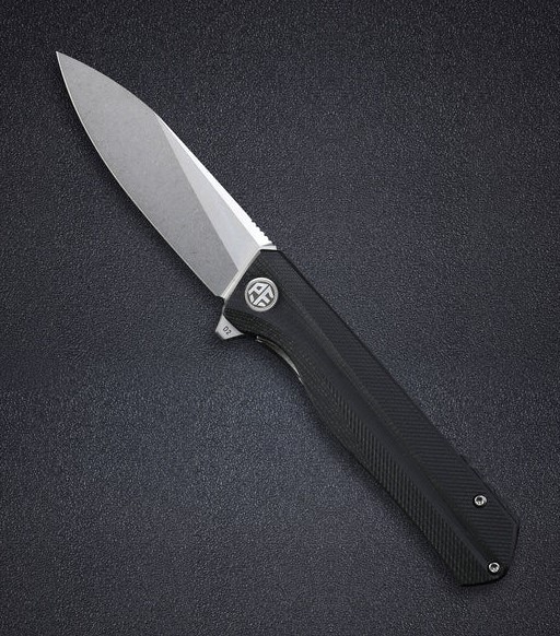 Petrified Fish Forward Folding Knife, D2 SW Blade, G10 Black, 818DW