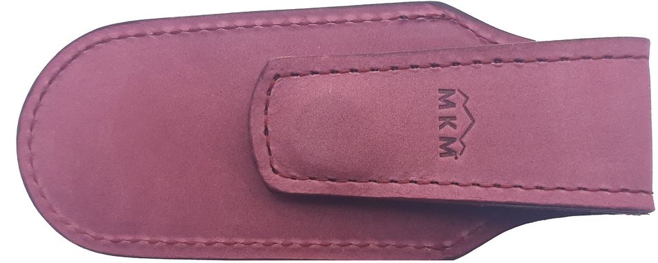 MKM Maniago Pocket Leather Sheath With Magnetic Closure - Burgundy PLSM01-BU