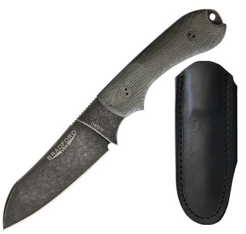Bradford Guardian 3 Fixed Blade Knife, N690 Sheepsfoot Nimbus, Micarta OD, 3SF102N