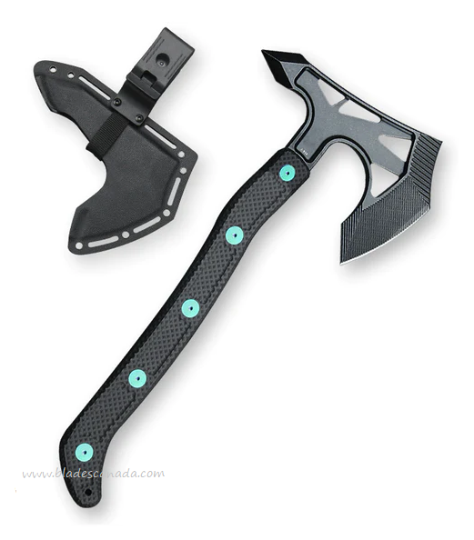 Hoback Ps2 Axe, AEB-L Black Stonewash, Unidirectional Carbon Fiber with Green Bolts