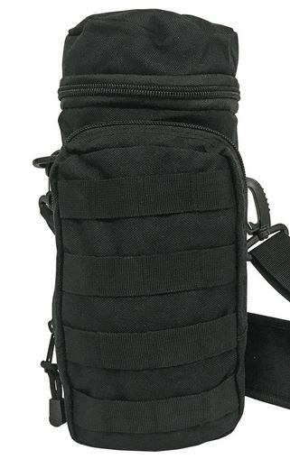 Pathfinder Water Bottle Bag w/ Shoulder Strap - Black - Click Image to Close