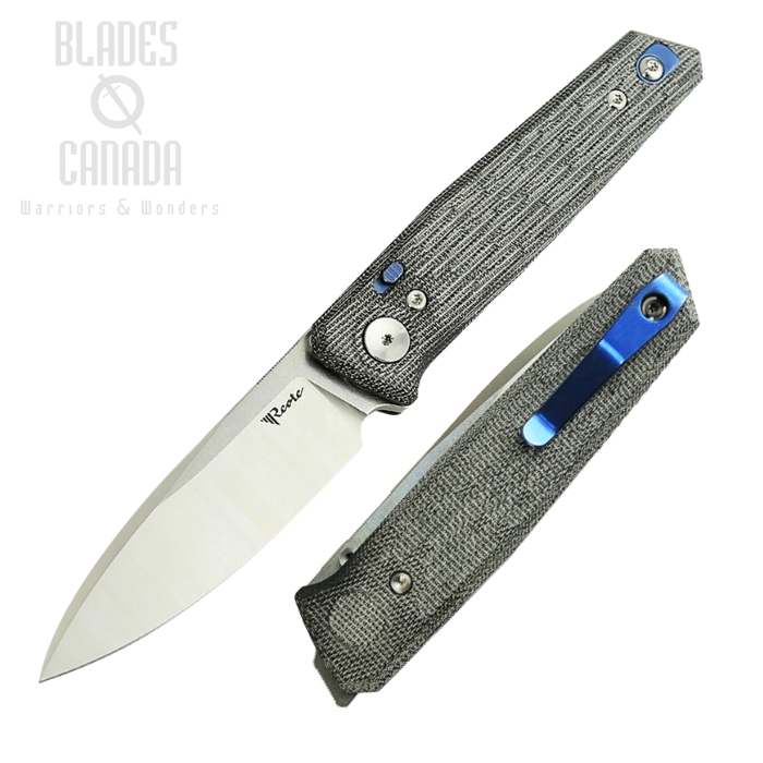 Reate PL-6 Folding Knife, Nitro-V Satin, Canvas Micarta Black, REA185