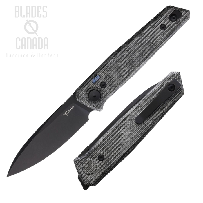 Reate PL-6 Folding Knife, Nitro-V Black PVD, Canvas Micarta Black, REA189