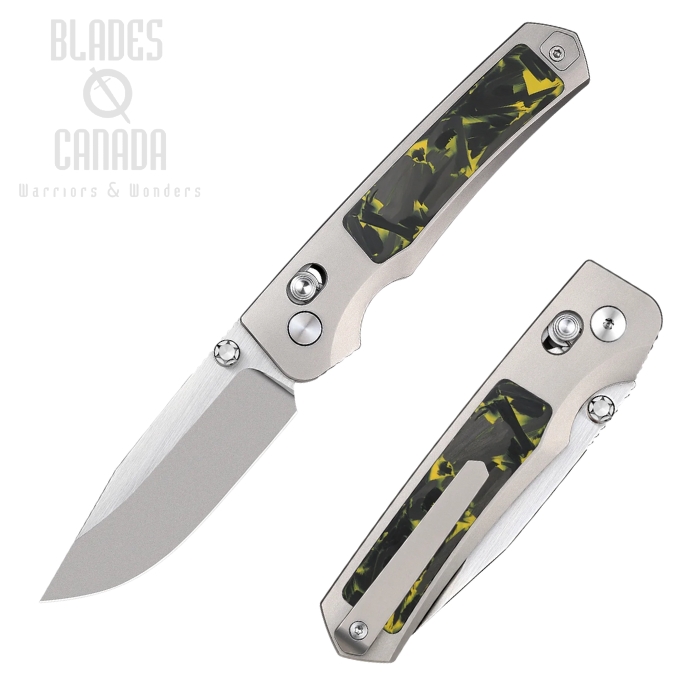 Remette Knives Aurora Folding Knife, M390, Titanium & Carbon Fiber Jungle, AURA-Y