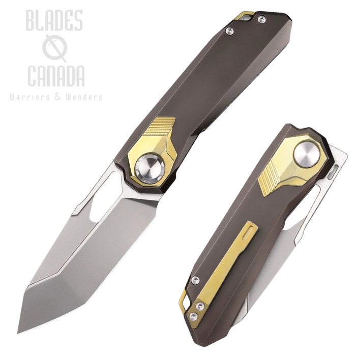 Remette Knives Peregrine Falcon Folding Knife, M390, Titanium Brown, RTT1-B