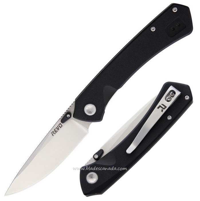 Revo Warden Folding Knife, Assisted Opening, G10 Black, REV007BLK - Click Image to Close