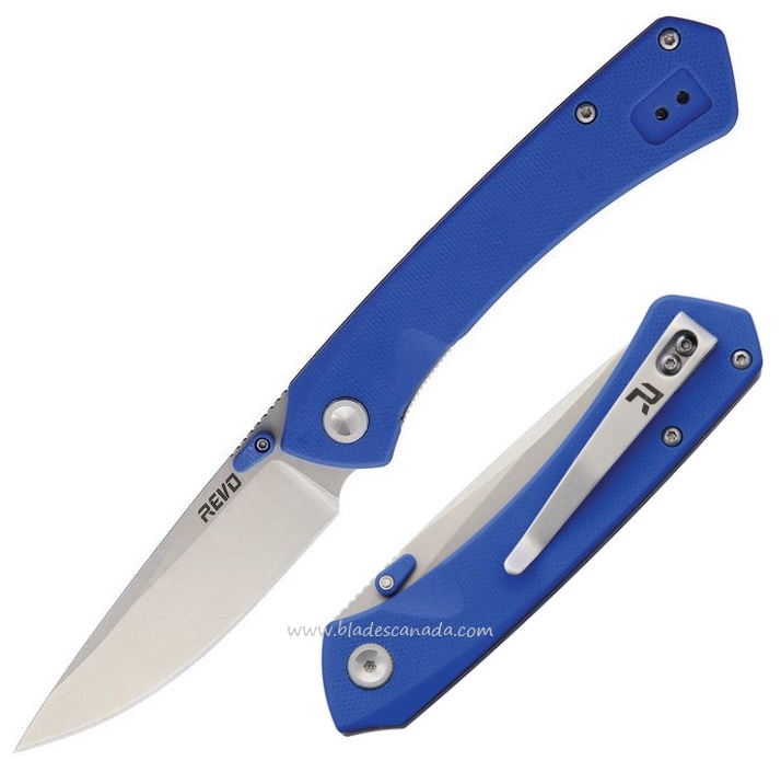 Revo Warden Folding Knife, Assisted Opening, G10 Blue, REV007BLU