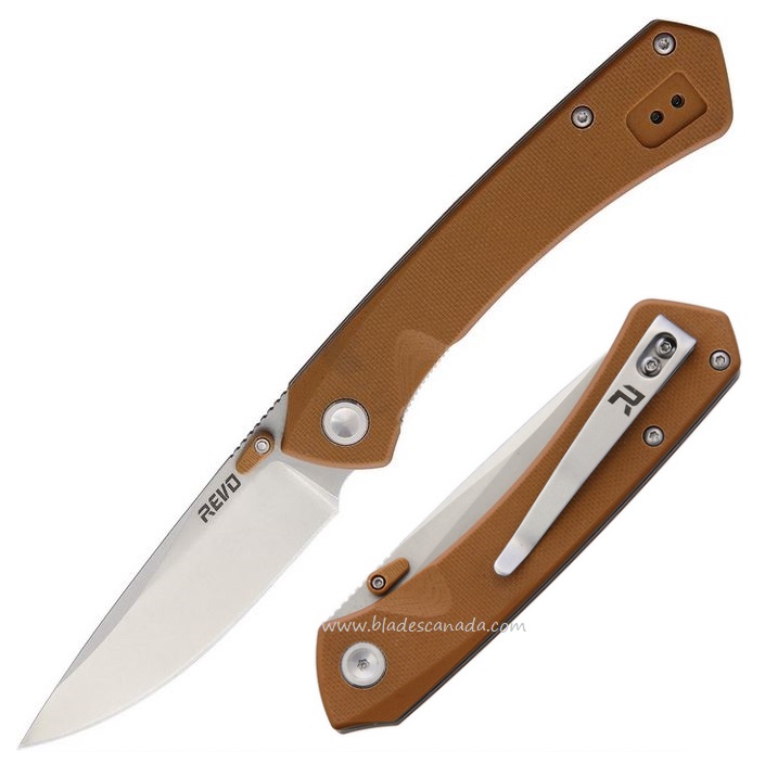 Revo Warden Folding Knife, Assisted Opening, G10 Cayote Brown, REV007TAN - Click Image to Close