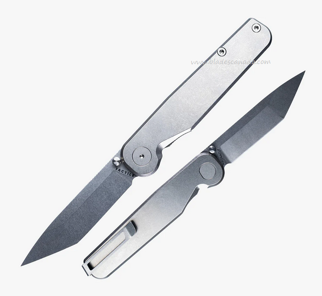 Tactile Turn Rockwall Thumbstud Folding Knife, Magnacut Tanto, Titanium