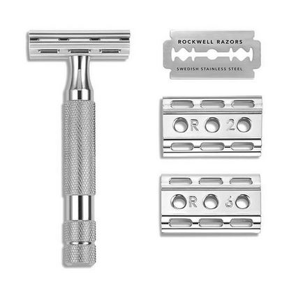 Rockwell Razors 6C Adjustable Safety Razor- White Chrome