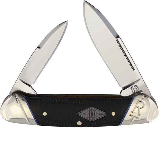 Rough Ryder Classic Carbon Canoe Folding Knife, Micarta Black, RR2209