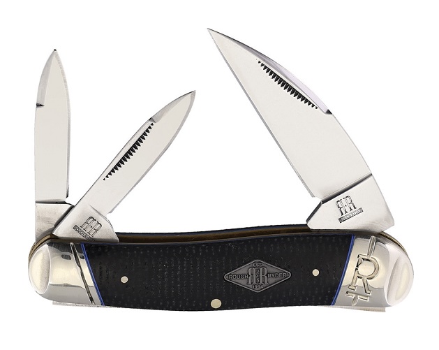 Rough Ryder Classic Carbon Seahorse Folding Knife, Micarta Black, RR2217