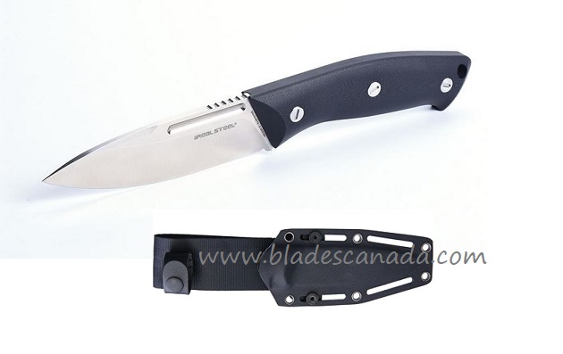 Real Steel Small Gardarik Fixed Blade Knife, G10 Black, Kydex Sheath, 3737