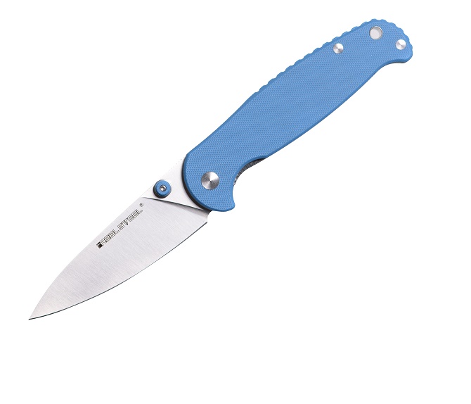 Real Steel H6 Elegance Folding Knife, 14C28N Sandvik, G10 Blue, 7612