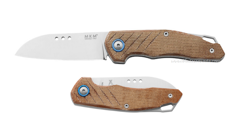 MKM Root Slipjoint Folding Knife, M390 Satin, Micarta Natural, RT-NC