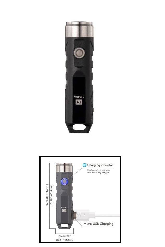 RovyVon Aurora A1XBLK Polymer EDC Flashlight - 650 Lumens