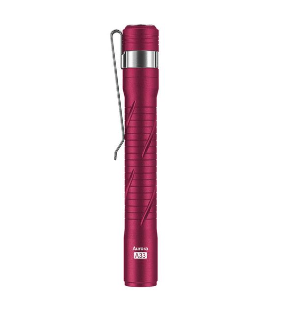 RovyVon Aurora A33 Red Rechargeable Pen Light, Aluminum - 200 Lumens