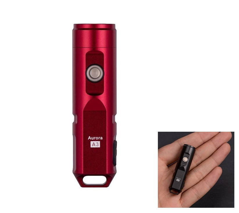 RovyVon A3X Red Aluminum Keychain Flashlight-650 Lumens - Click Image to Close