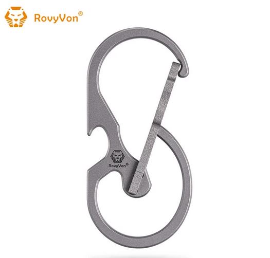 RovyVon U8 Titanium Quick-Release Keychain Carabiner w/ Bottle Opener