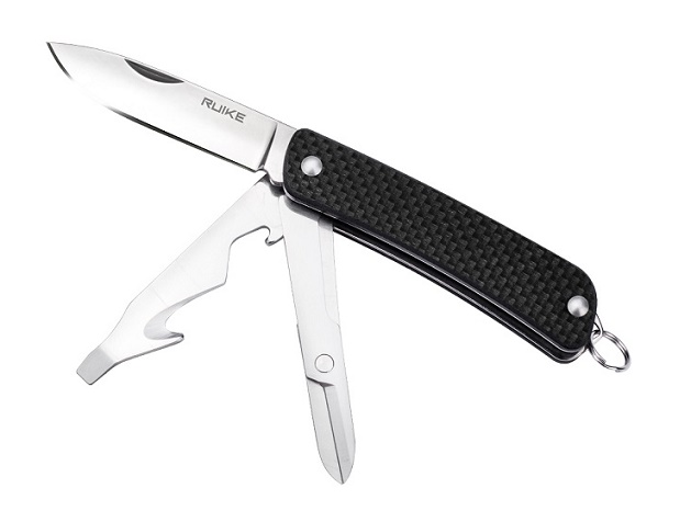 Ruike S31 Keychain Folding Knife/Tool, 12C27 Sandvik, G10 Black