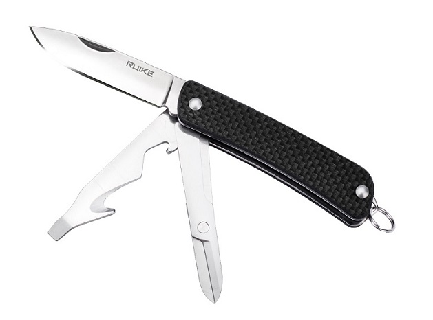 Ruike S31 Keychain Folding Knife/Tool, 12C27 Sandvik, G10 Black, S31