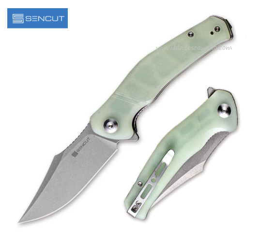 SENCUT Episode Flipper Folding Knife, Stonewash Blade, G10 Natural, SA04C